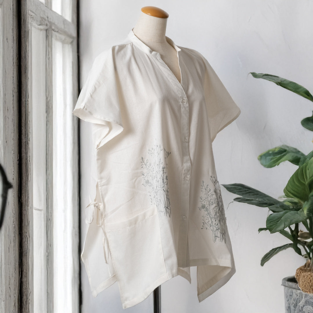 両脇リボンモダンflowerブラウス (10049474396292)