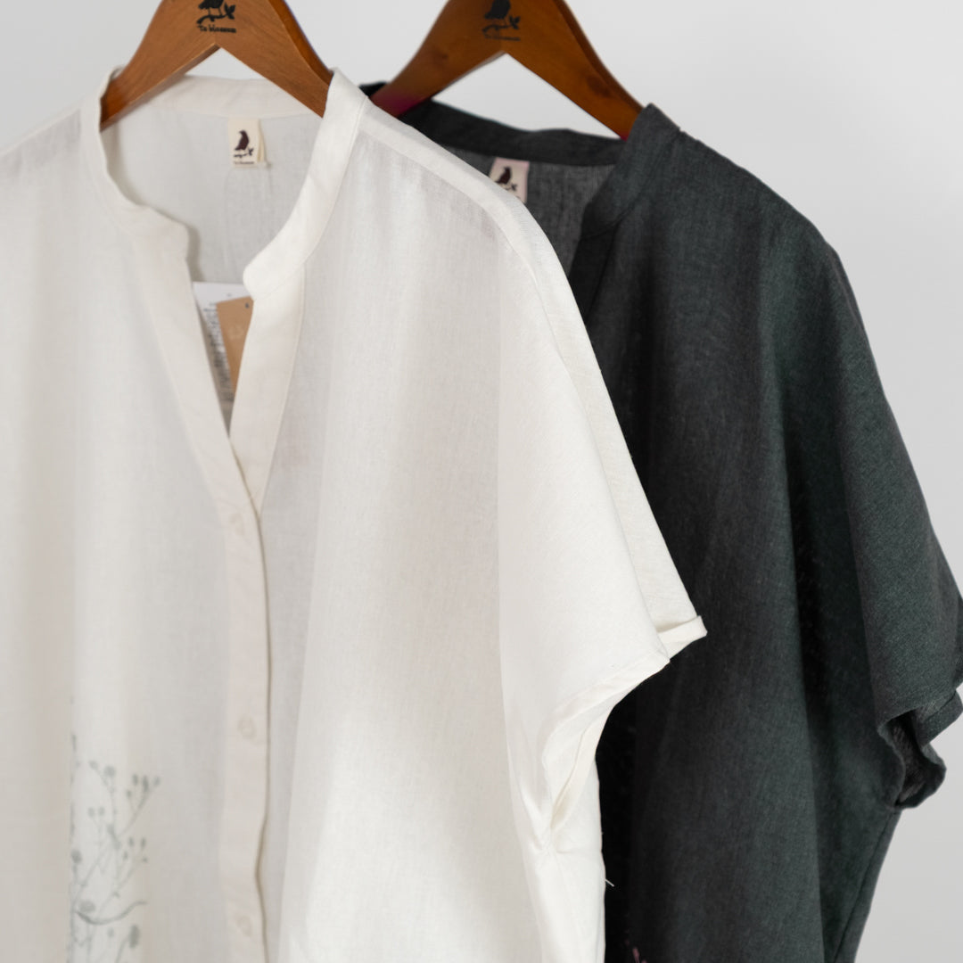 両脇リボンモダンflowerブラウス (10049474396292)