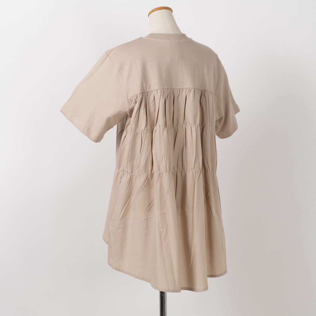 後ろティアード布帛切替チュニック (10055122190468)