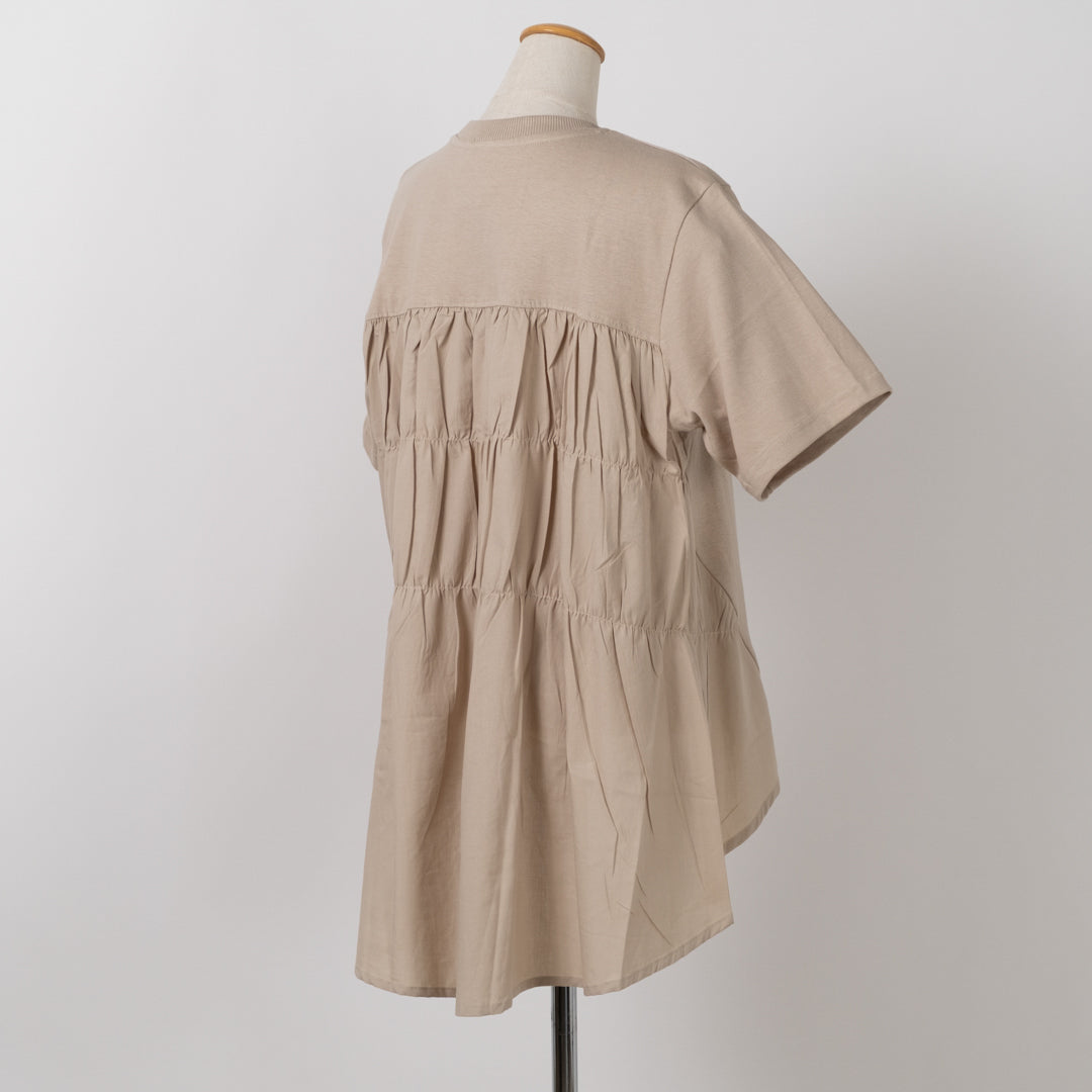 後ろティアード布帛切替チュニック (10055122190468)