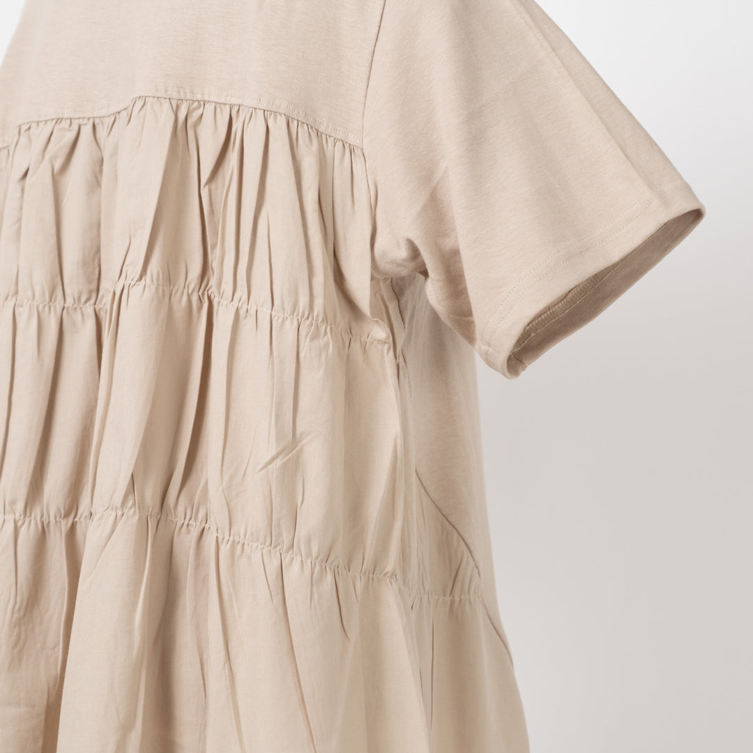 後ろティアード布帛切替チュニック (10055122190468)