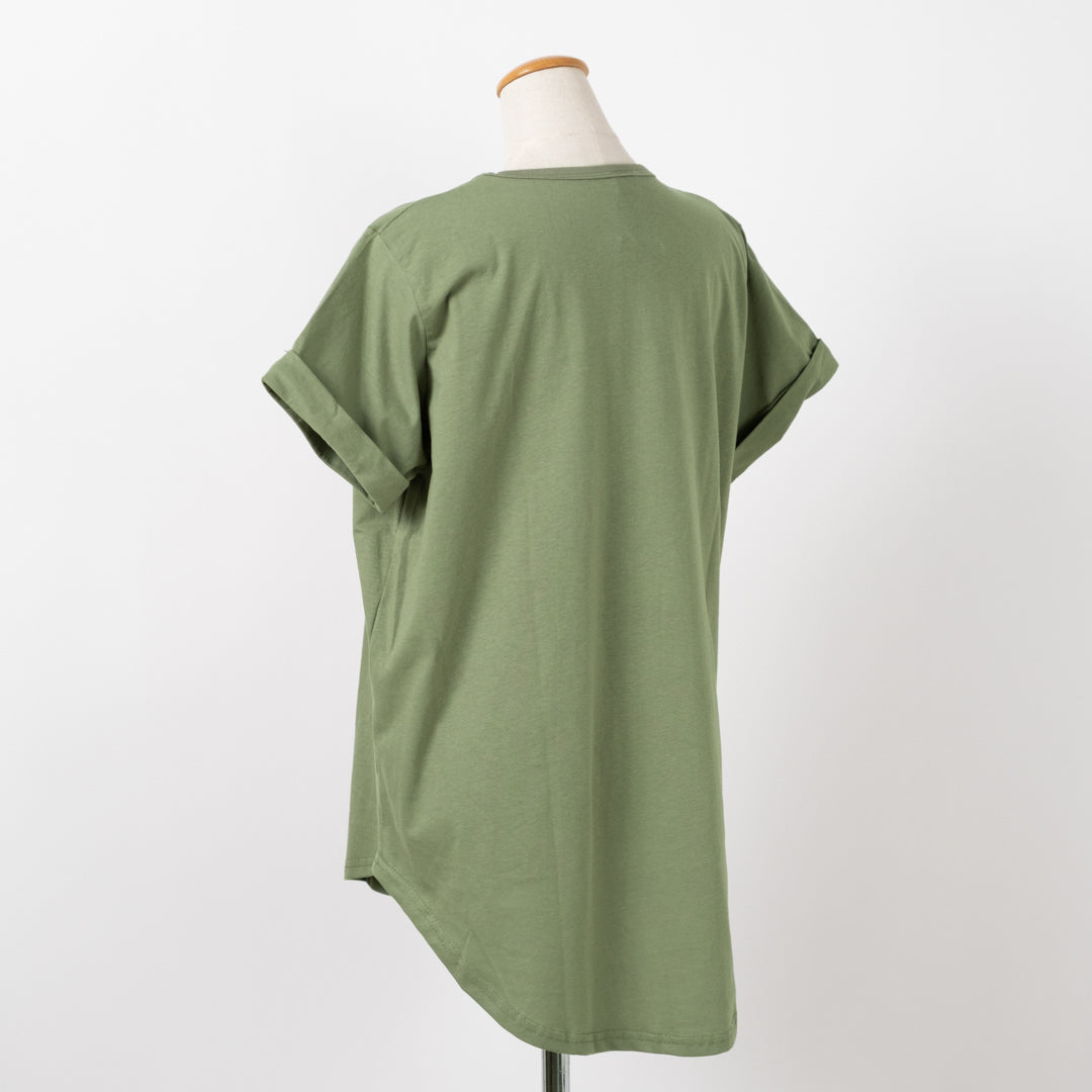 クルー裾ラウンドTシャツ (10055144538244)