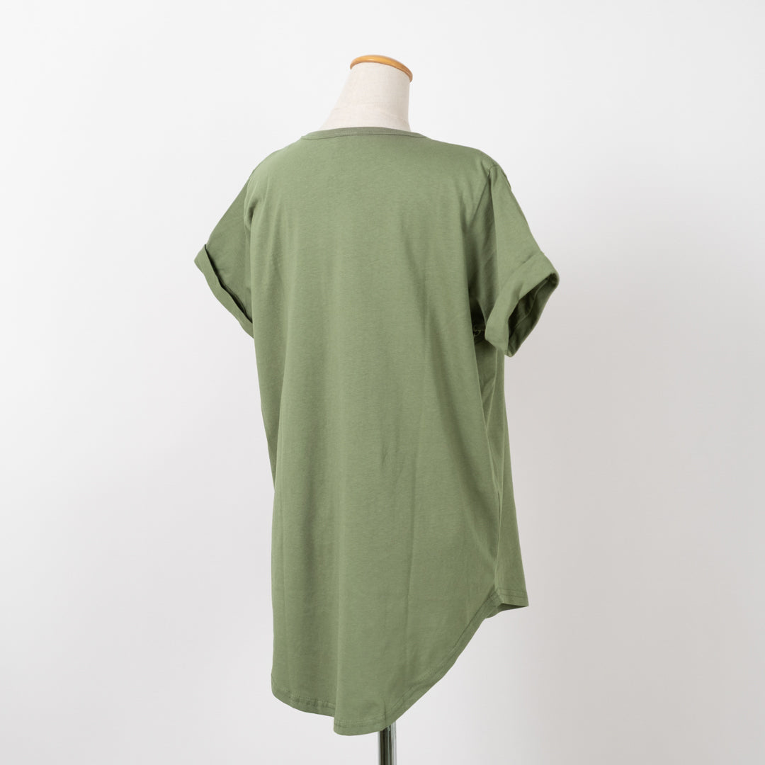 クルー裾ラウンドTシャツ (10055144538244)