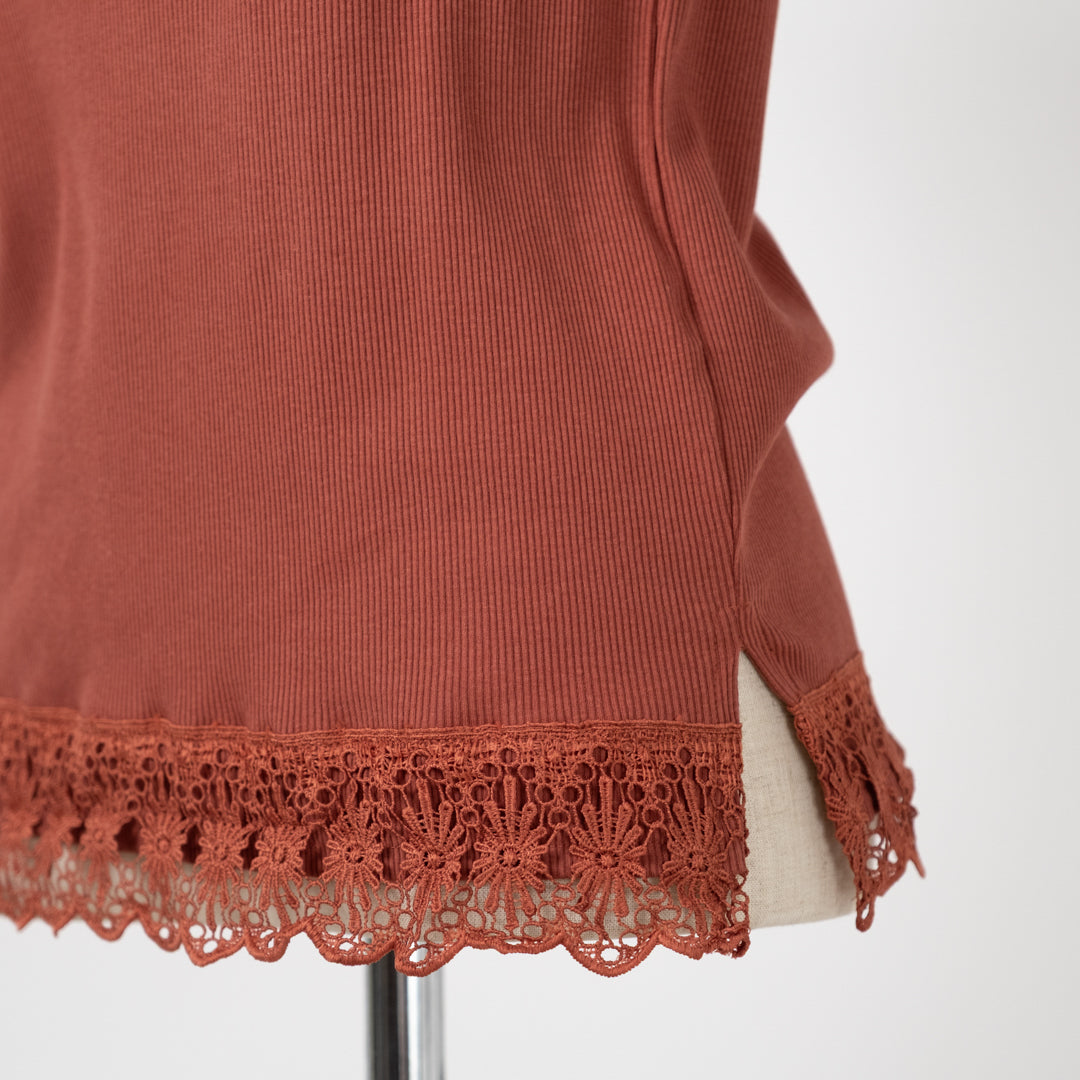 裾レースリブタンクトップ (10055176913028)