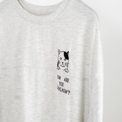 猫刺しゅう入りTシャツ (10060216336516)