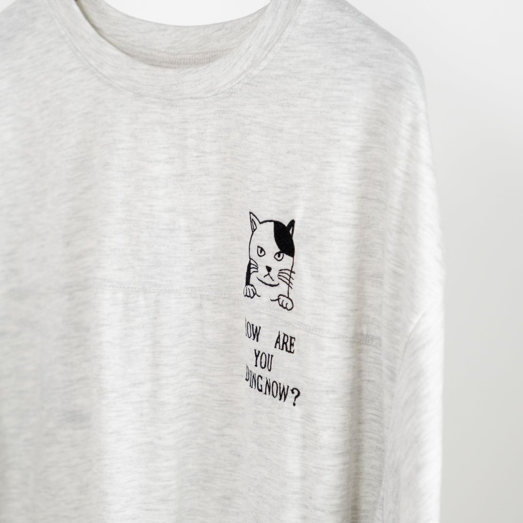 猫刺しゅう入りTシャツ (10060216336516)
