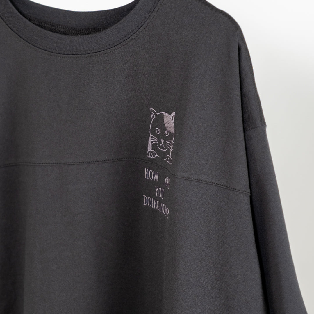 猫刺しゅう入りTシャツ (10060216336516)