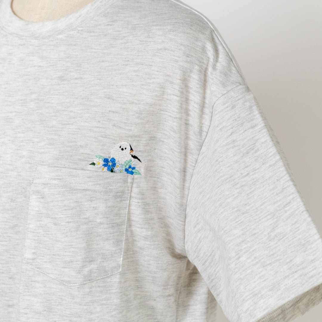 シマエナガポケットTシャツ (10060190908548)