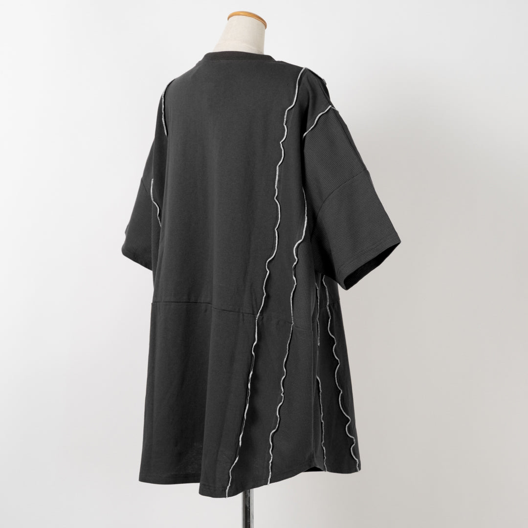 リメイク風ワッフルメローTシャツ (10068261994628)