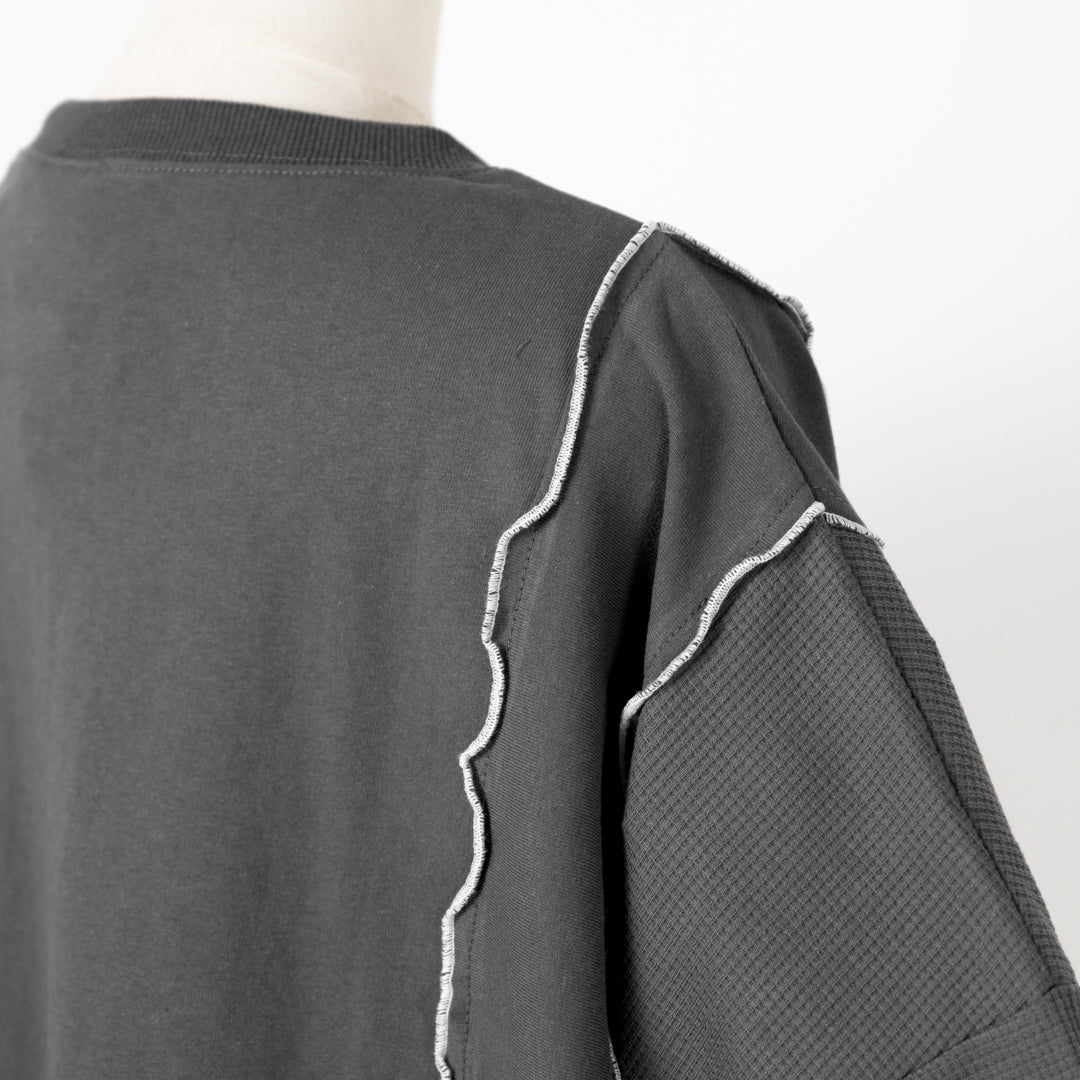 リメイク風ワッフルメローTシャツ (10068261994628)