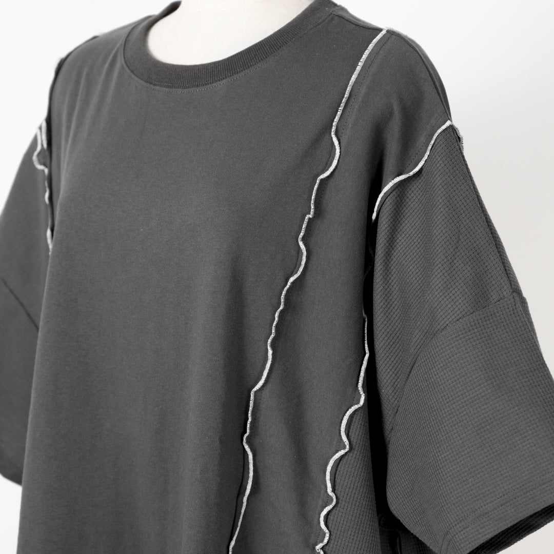 リメイク風ワッフルメローTシャツ (10068261994628)