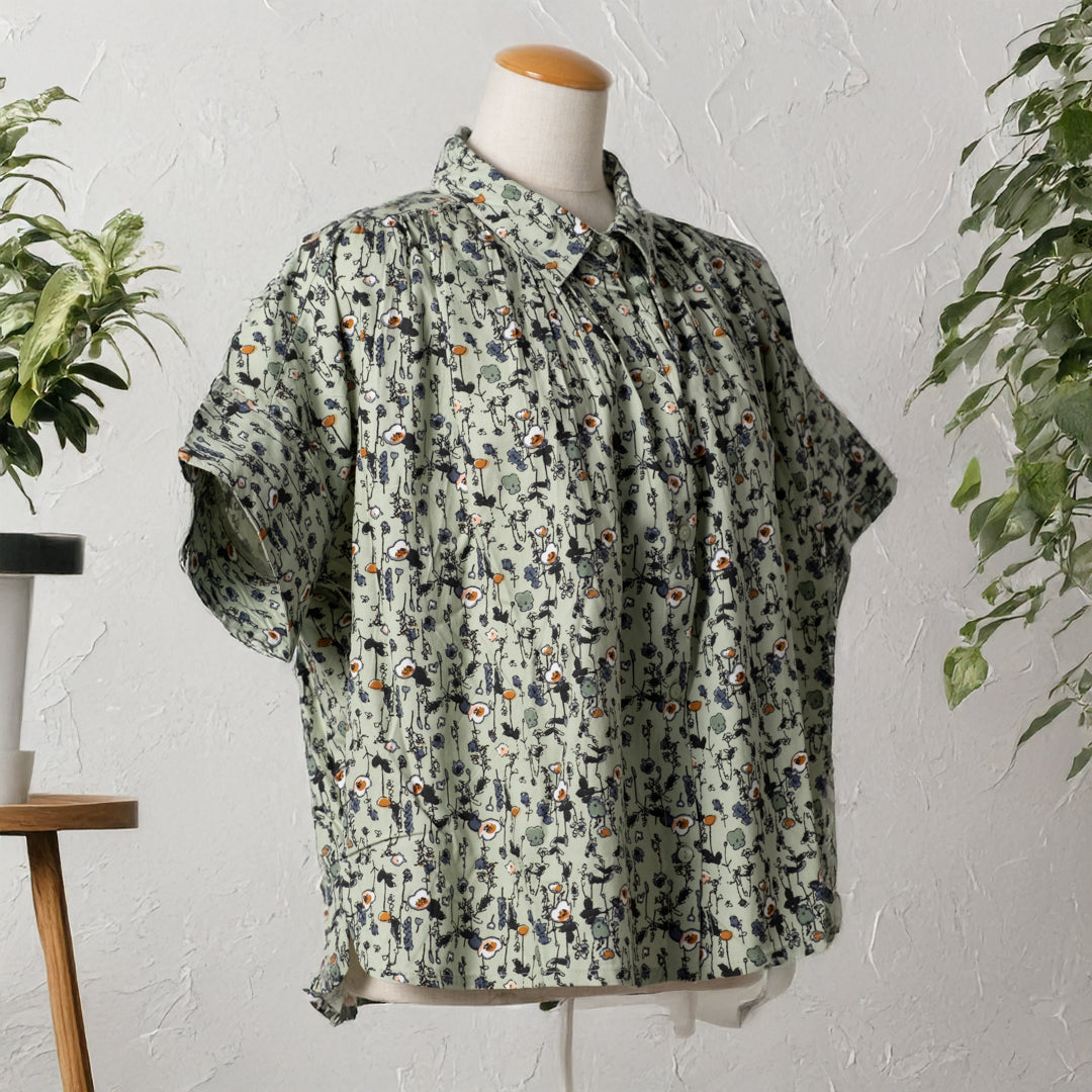 レーヨンプリントシャツ (10069111570564)