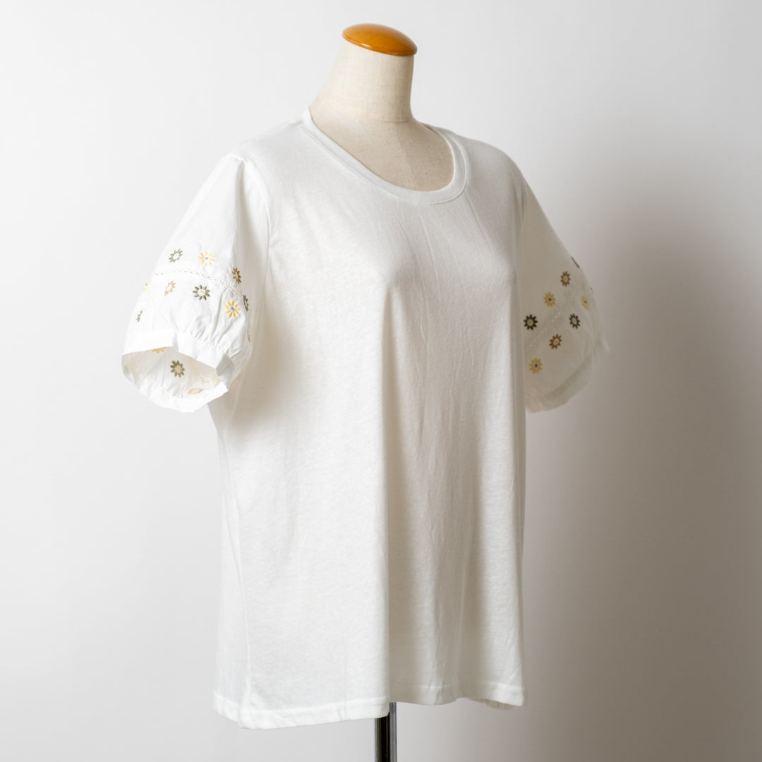 デイジー袖刺しゅうTシャツ (10075215691908)