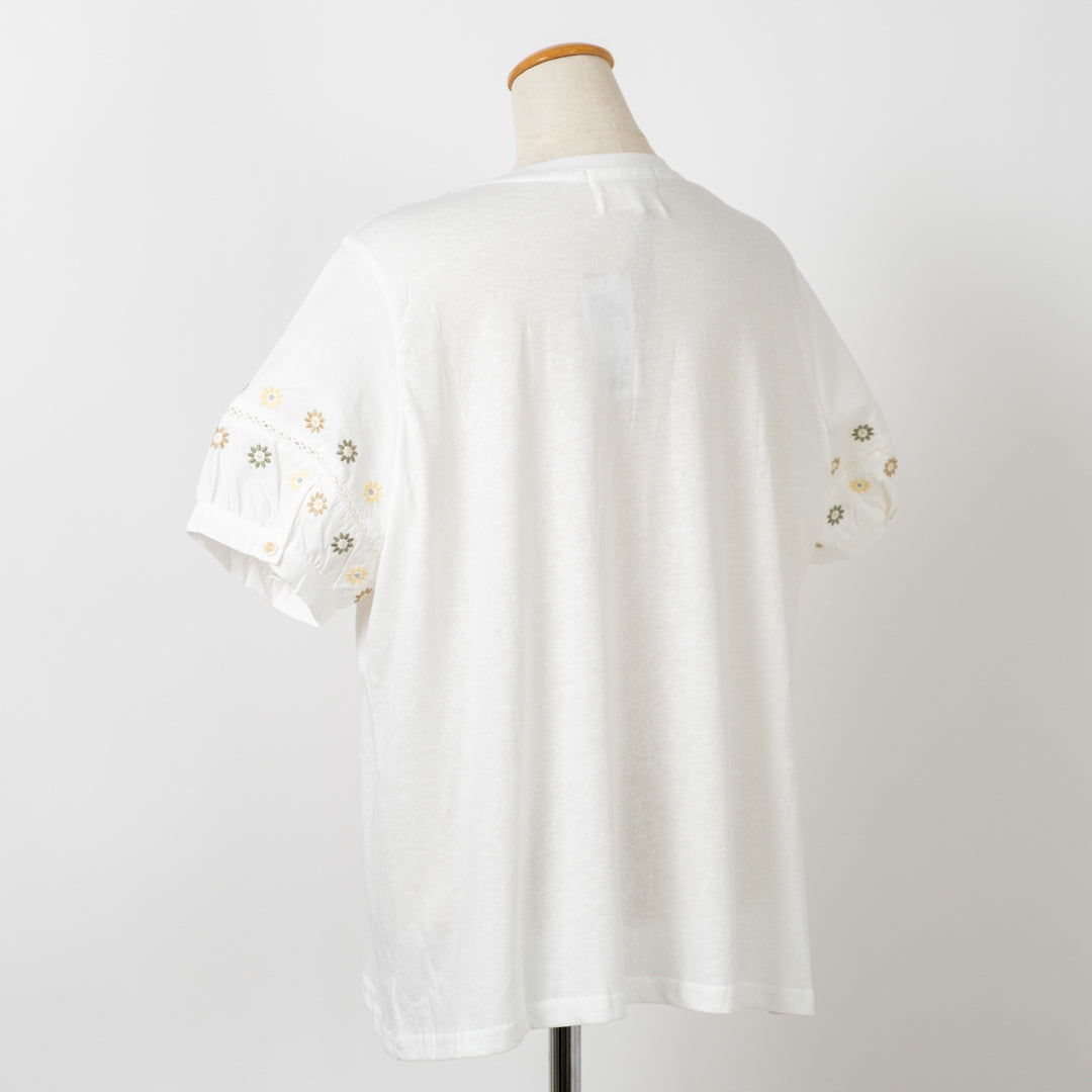 デイジー袖刺しゅうTシャツ (10075215691908)