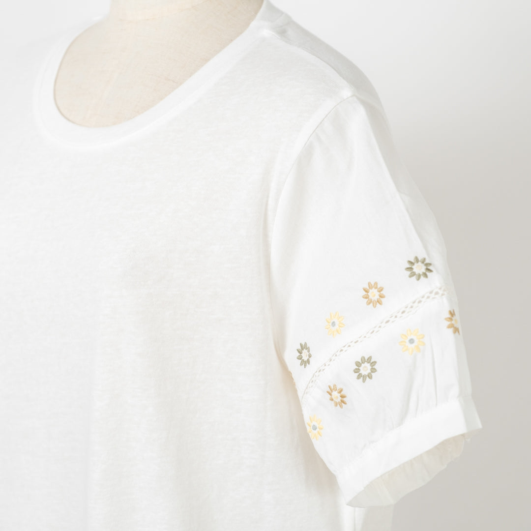 デイジー袖刺しゅうTシャツ (10075215691908)
