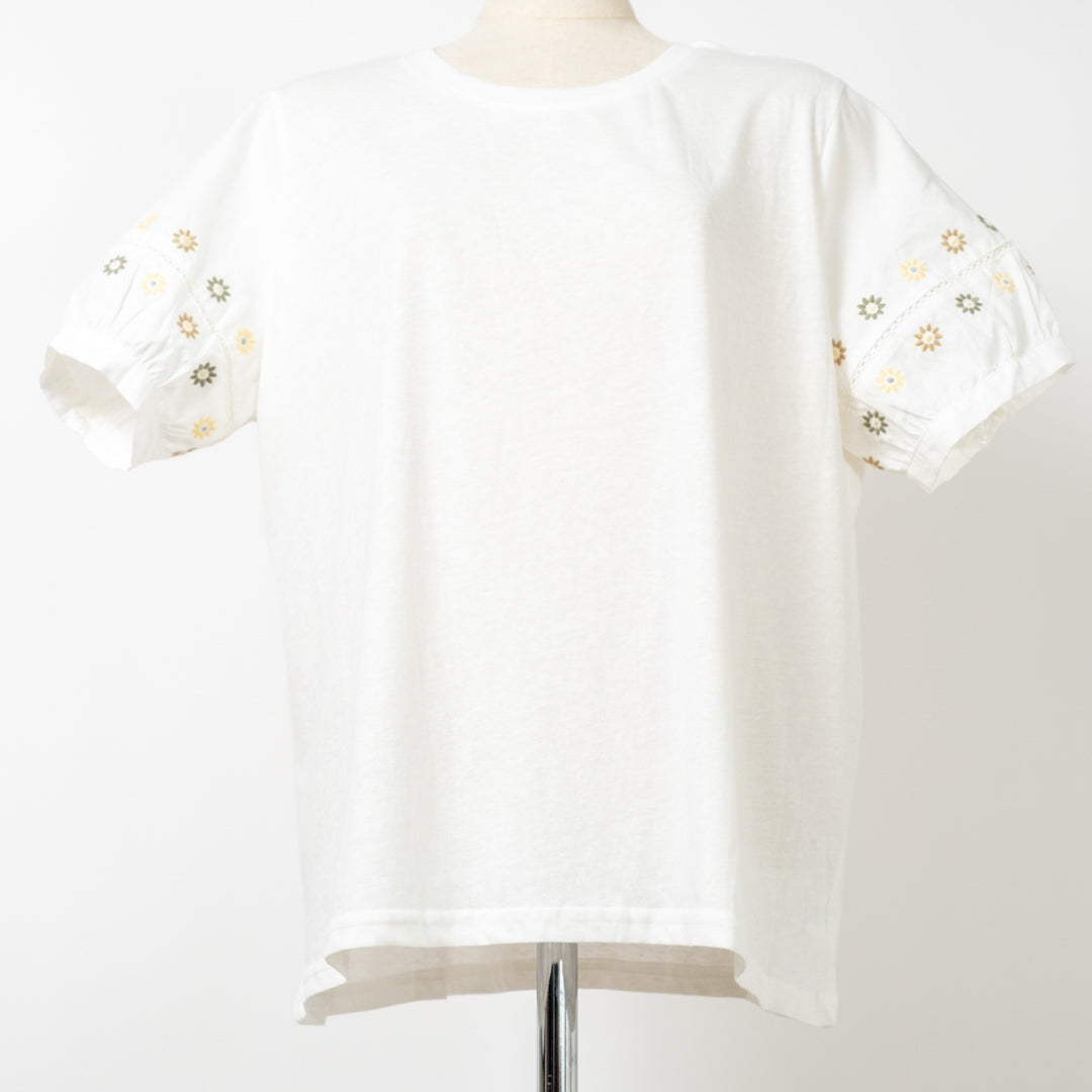 デイジー袖刺しゅうTシャツ (10075215691908)