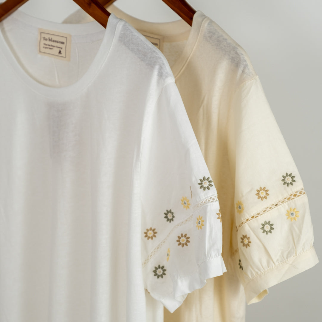 デイジー袖刺しゅうTシャツ (10075215691908)