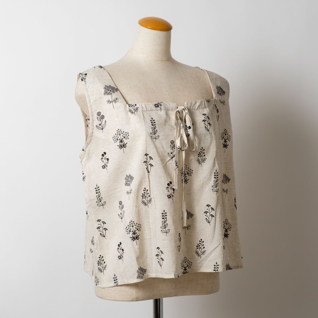 手書き風リネンブレンドノースリーブ (10083180707972)