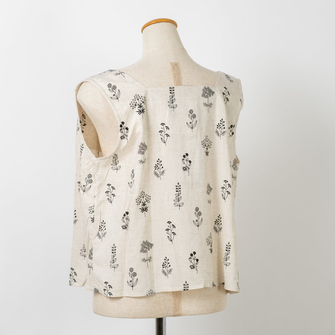 手書き風リネンブレンドノースリーブ (10083180707972)