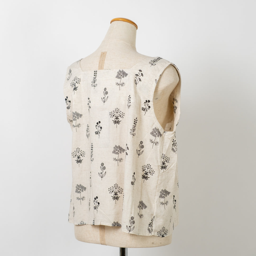 手書き風リネンブレンドノースリーブ (10083180707972)