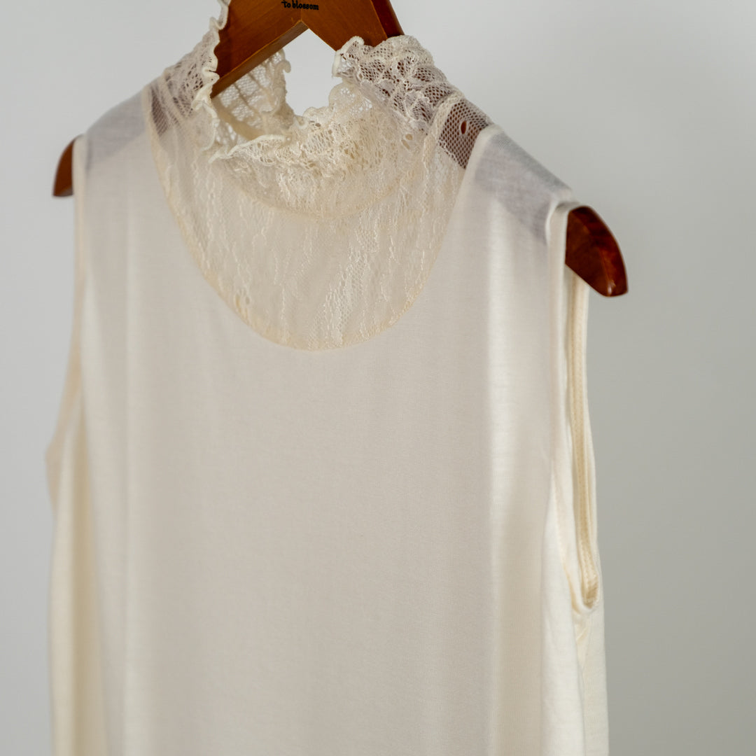 レース切替ギャザーノースリーブタンクトップ (10078382817412)