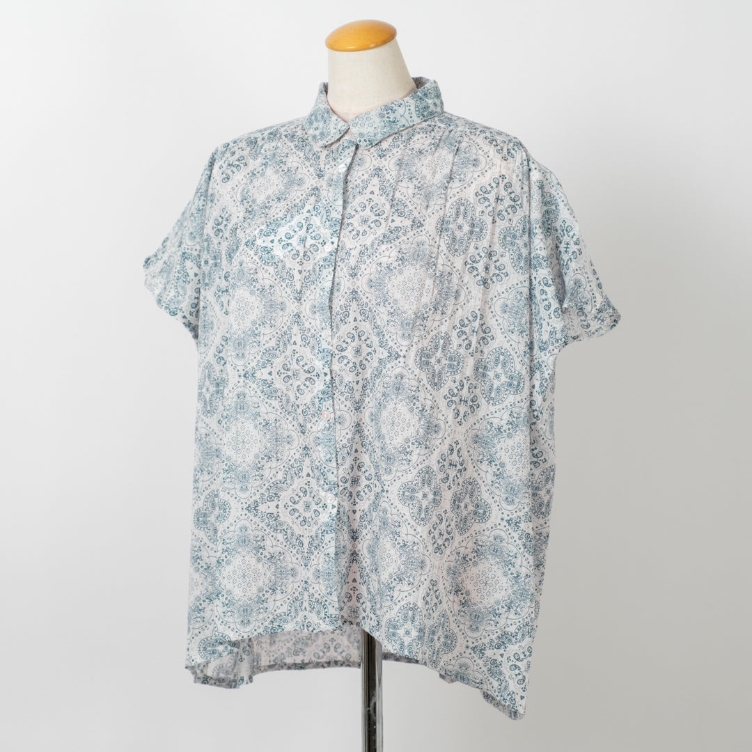 プリントギャザーブラウス (10078384652420)