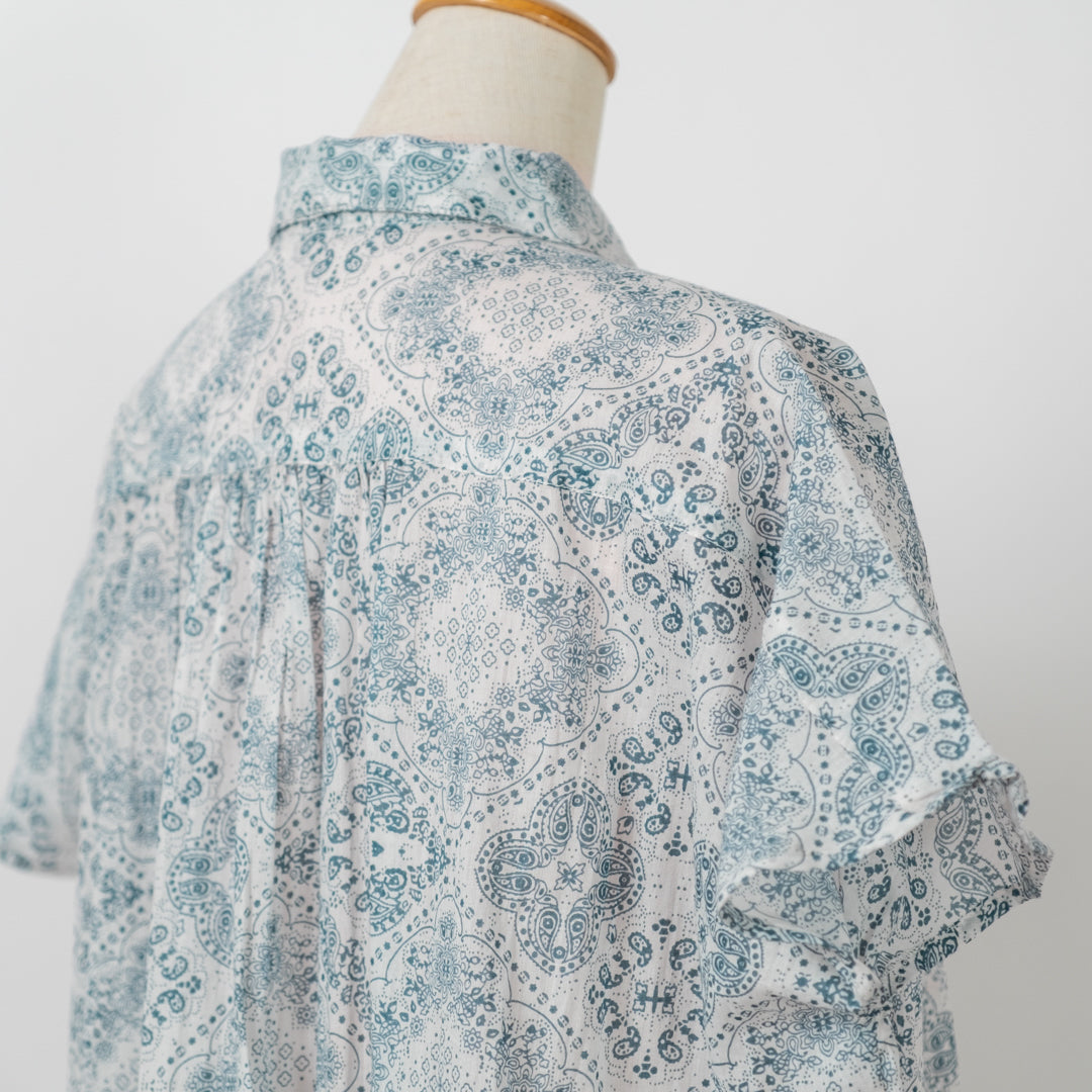 プリントギャザーブラウス (10078384652420)