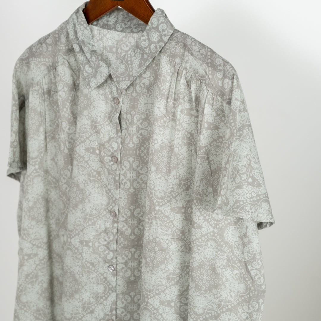 プリントギャザーブラウス (10078384652420)