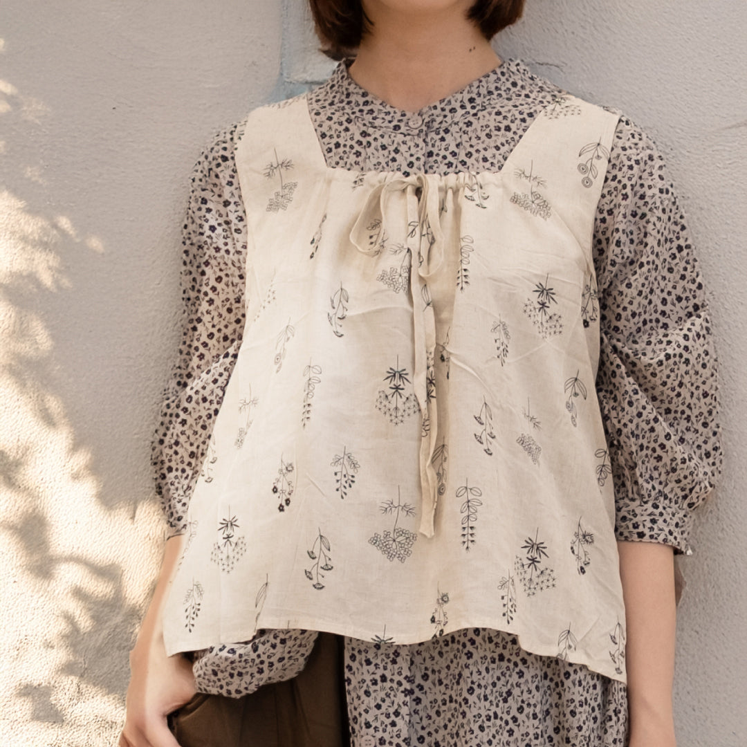 手書き風リネンブレンドノースリーブ (10083180707972)