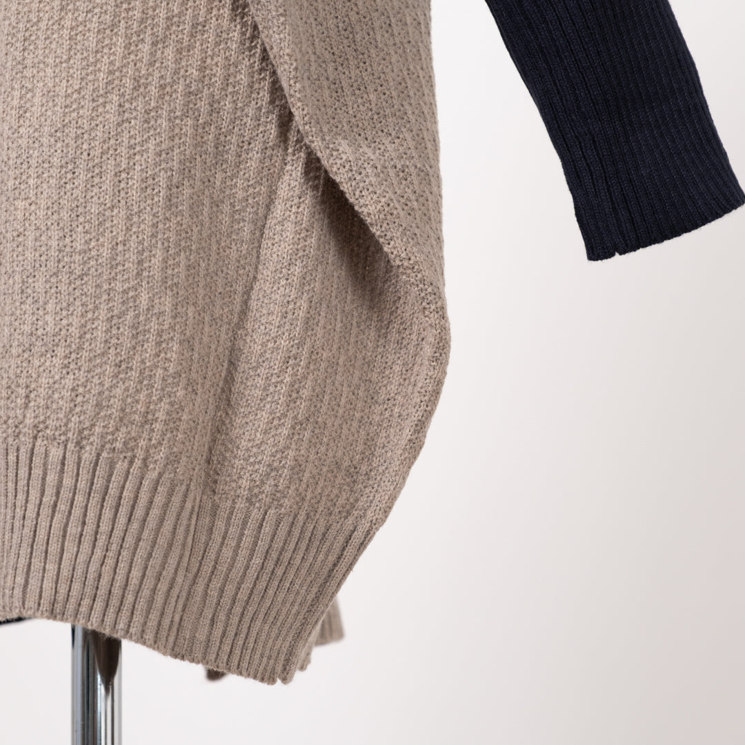 ボトルネックコクーンバイカラーチュニック