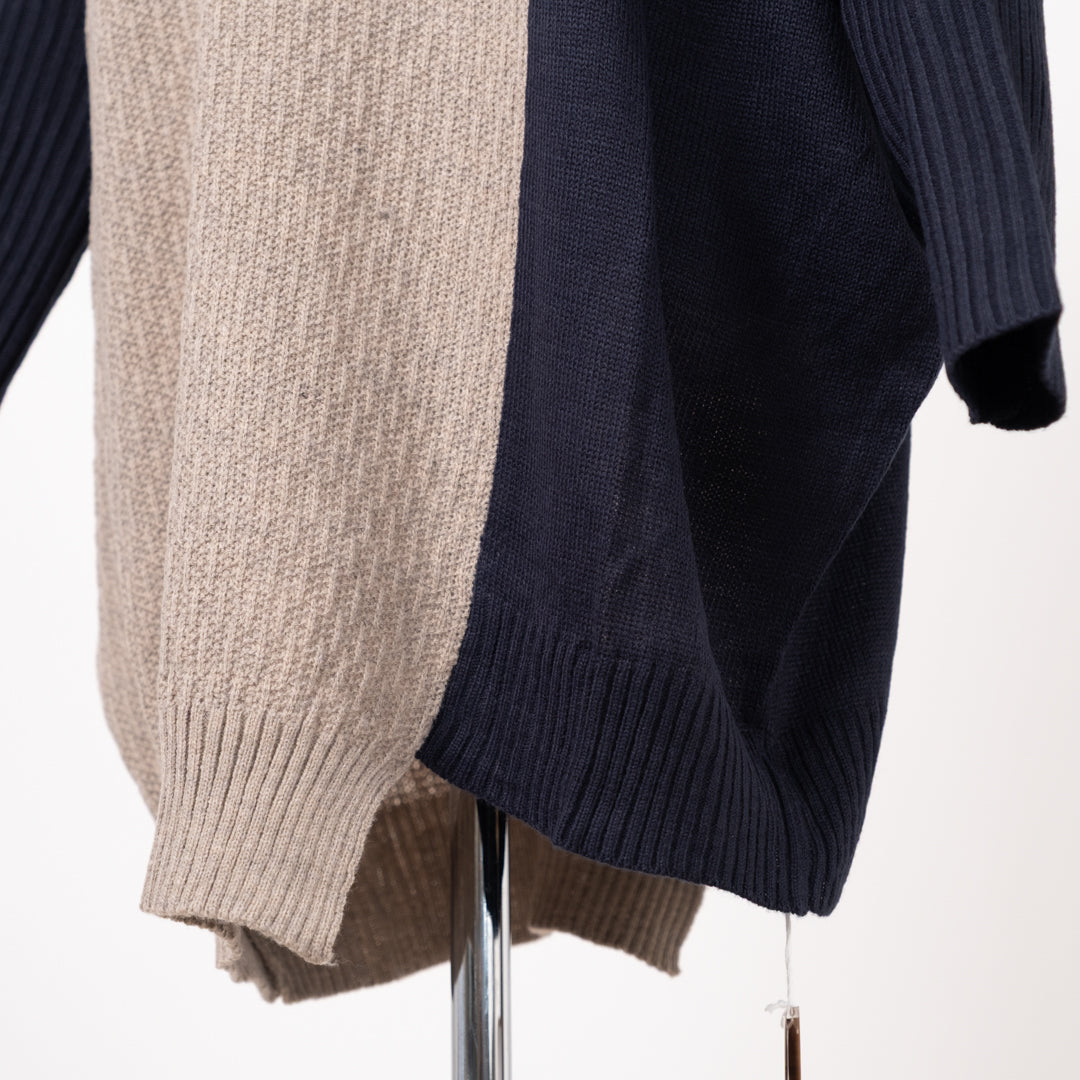 ボトルネックコクーンバイカラーチュニック