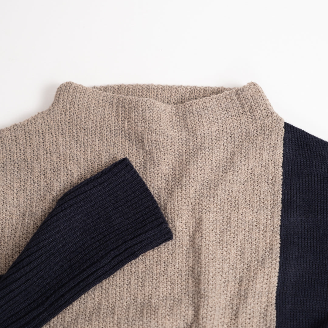 ボトルネックコクーンバイカラーチュニック