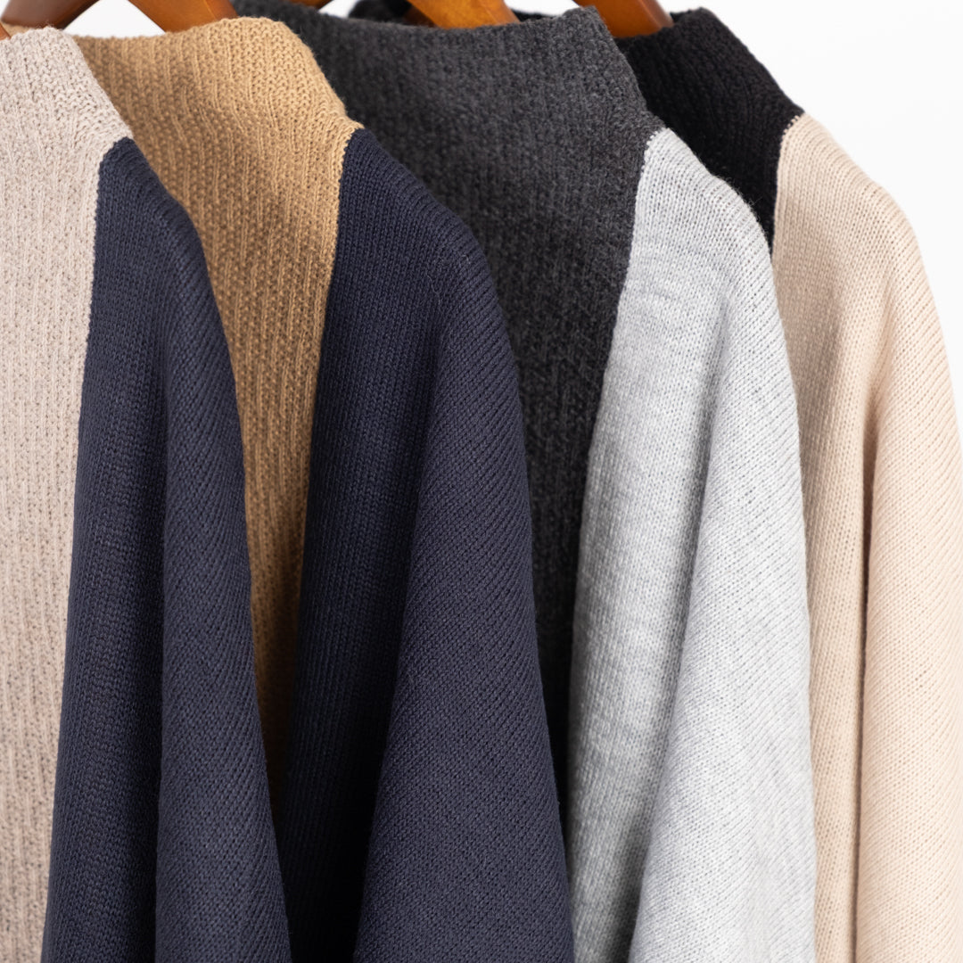 ボトルネックコクーンバイカラーチュニック