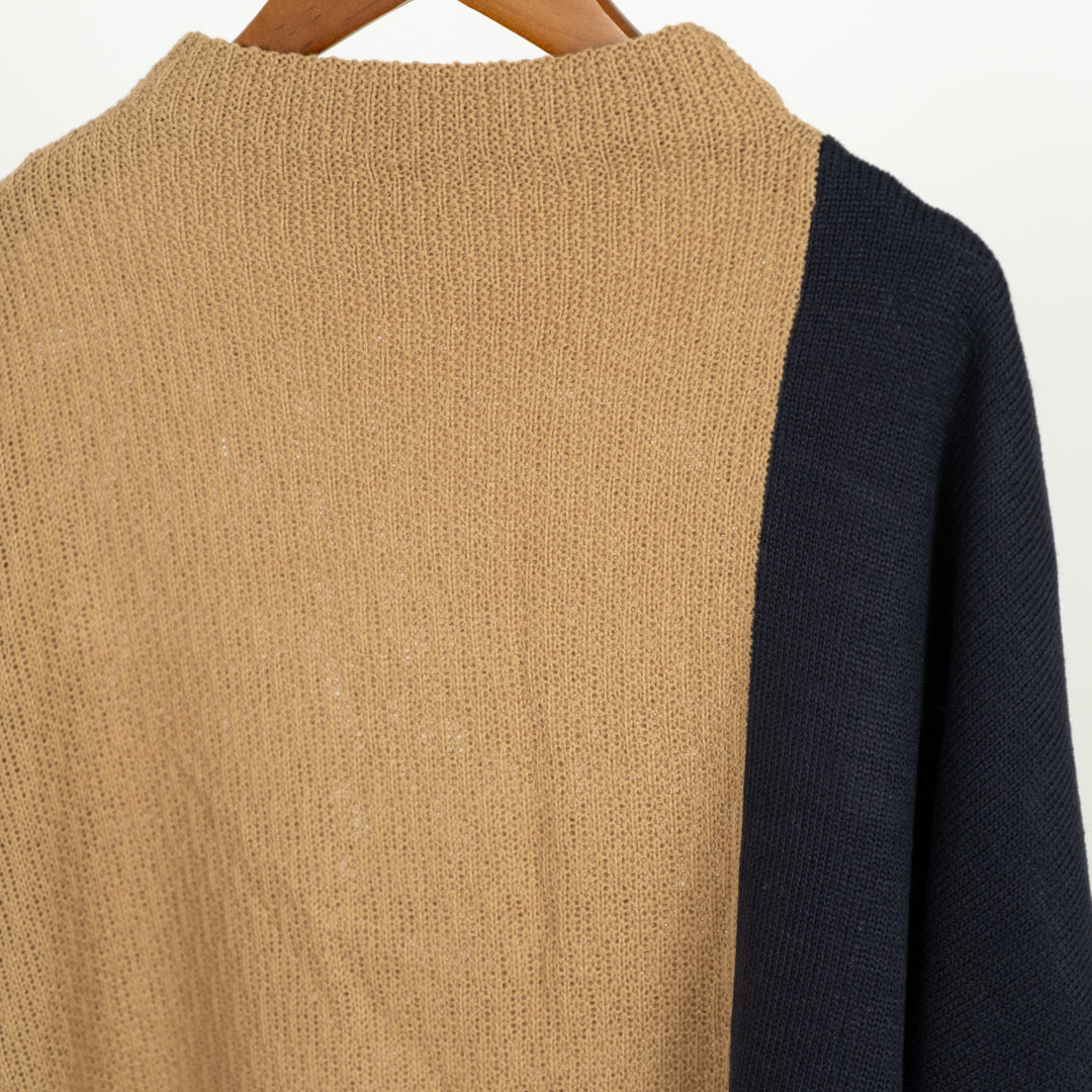 ボトルネックコクーンバイカラーチュニック