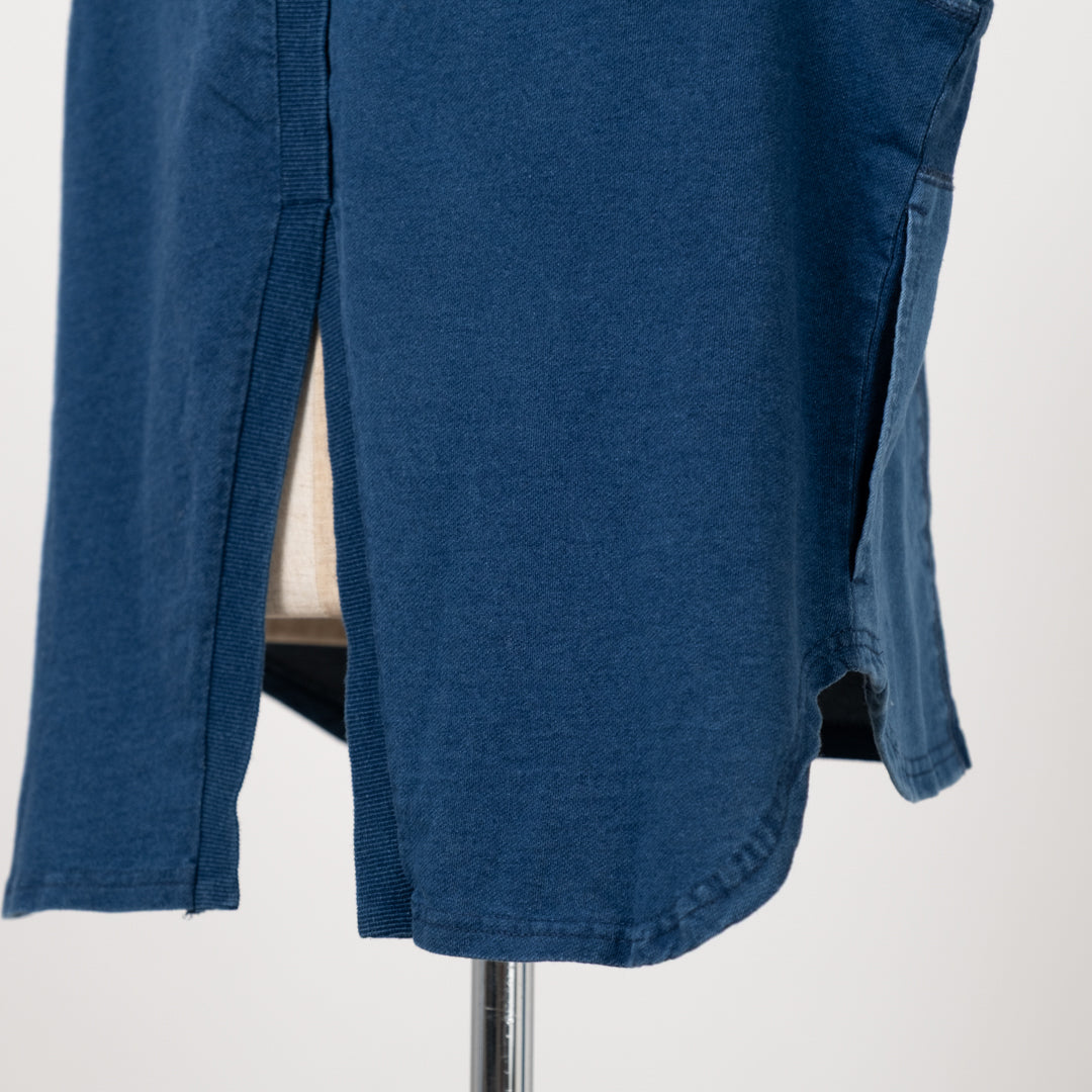 インディゴ裏毛パッチベスト