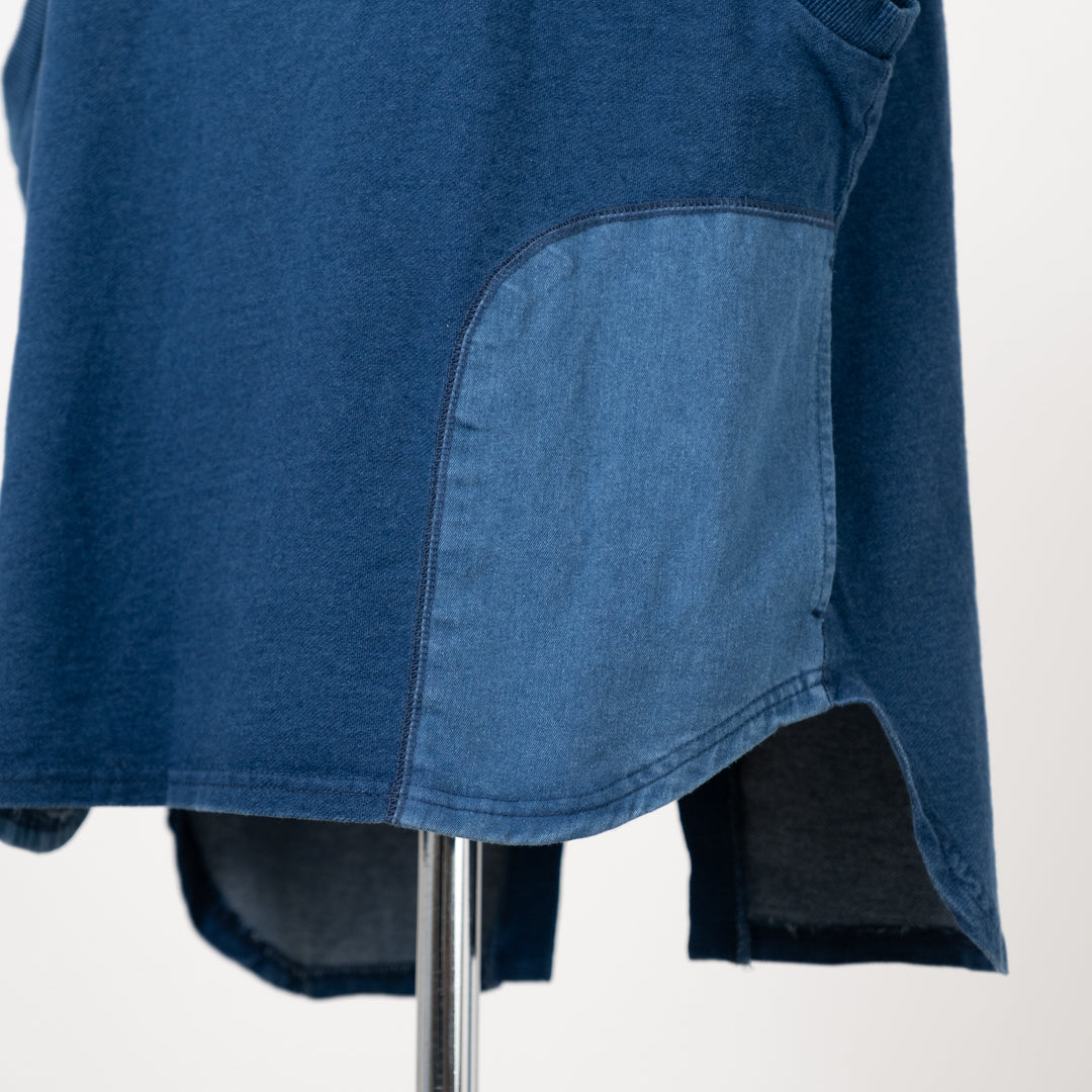 インディゴ裏毛パッチベスト