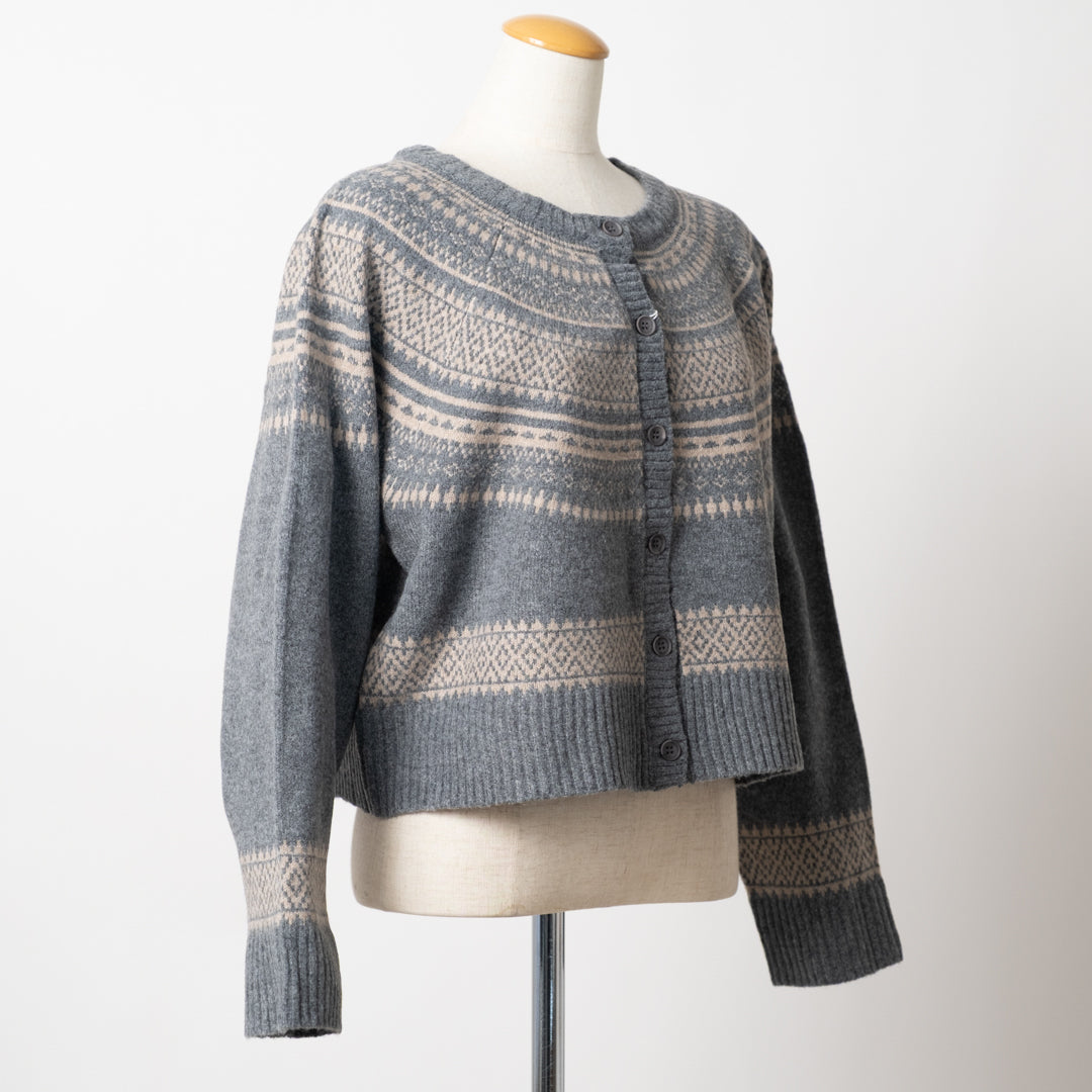 ジャガードクルーカーディガン