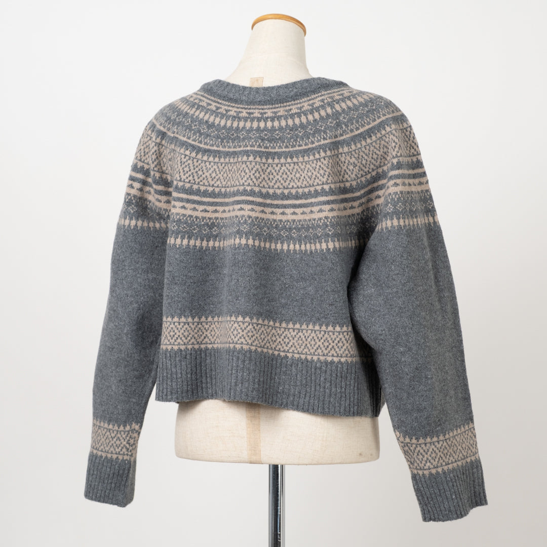 ジャガードクルーカーディガン