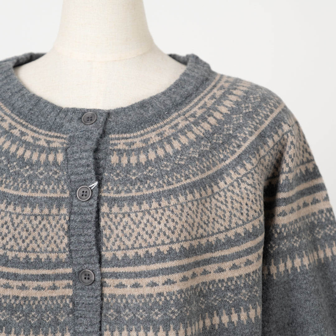 ジャガードクルーカーディガン