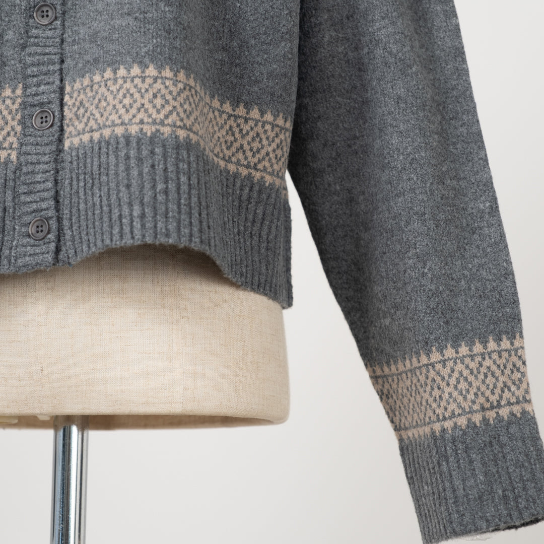 ジャガードクルーカーディガン