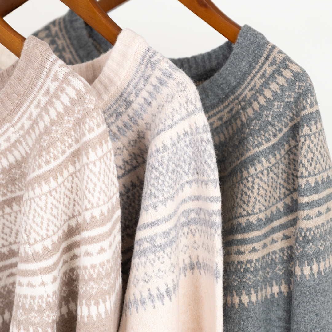 ジャガードクルーカーディガン