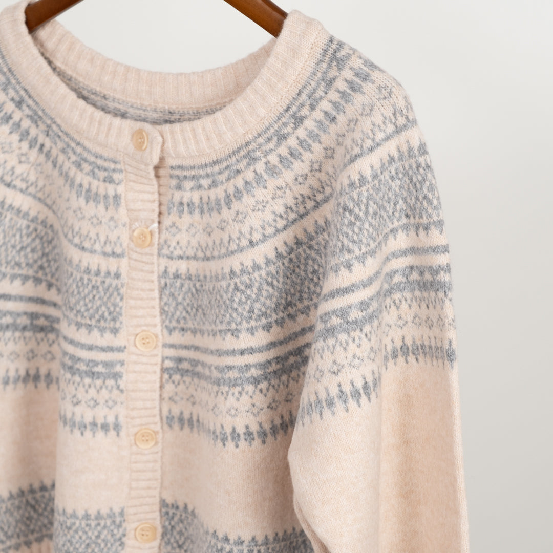 ジャガードクルーカーディガン