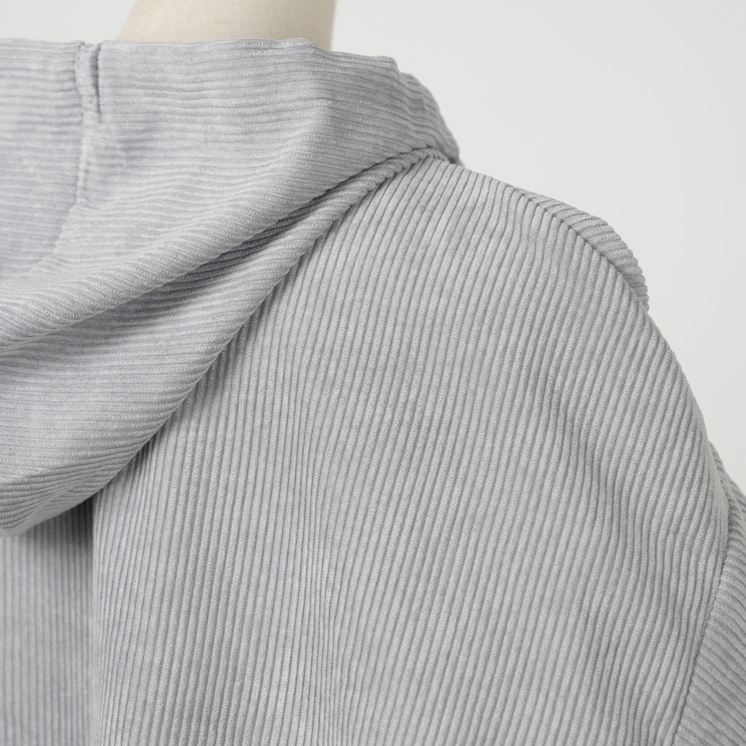 コーデュロイフーディシャツ