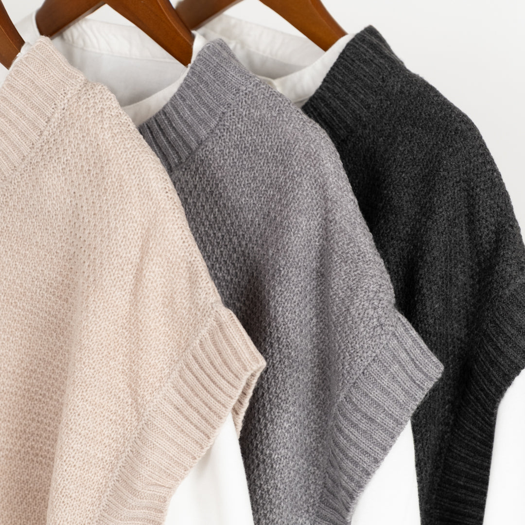 アクリルニット×ブラウスアンサンブル