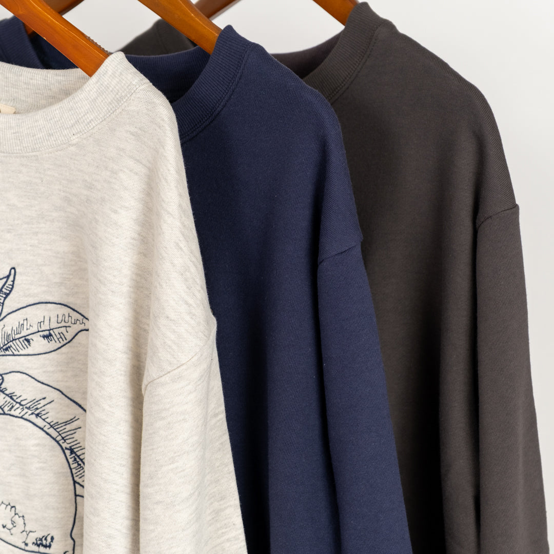 裏毛無垢な果実のプルオーバー