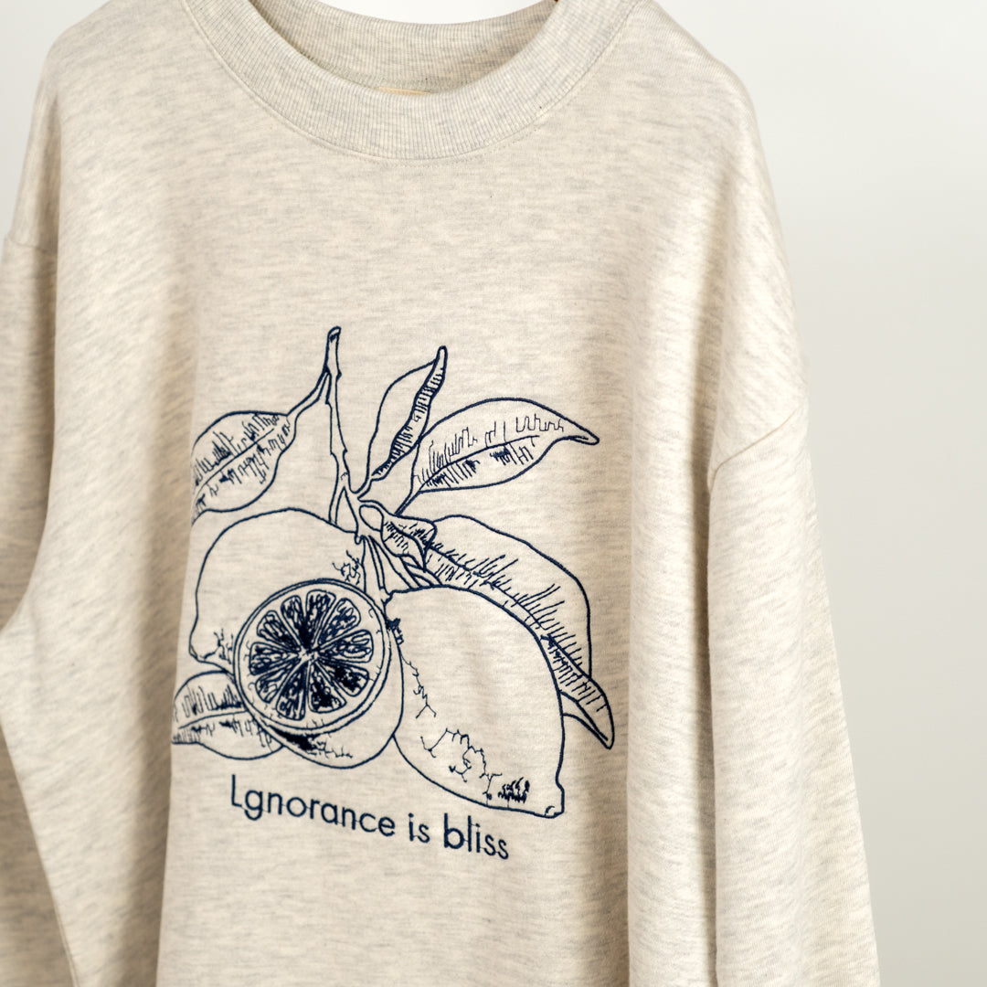 裏毛無垢な果実のプルオーバー