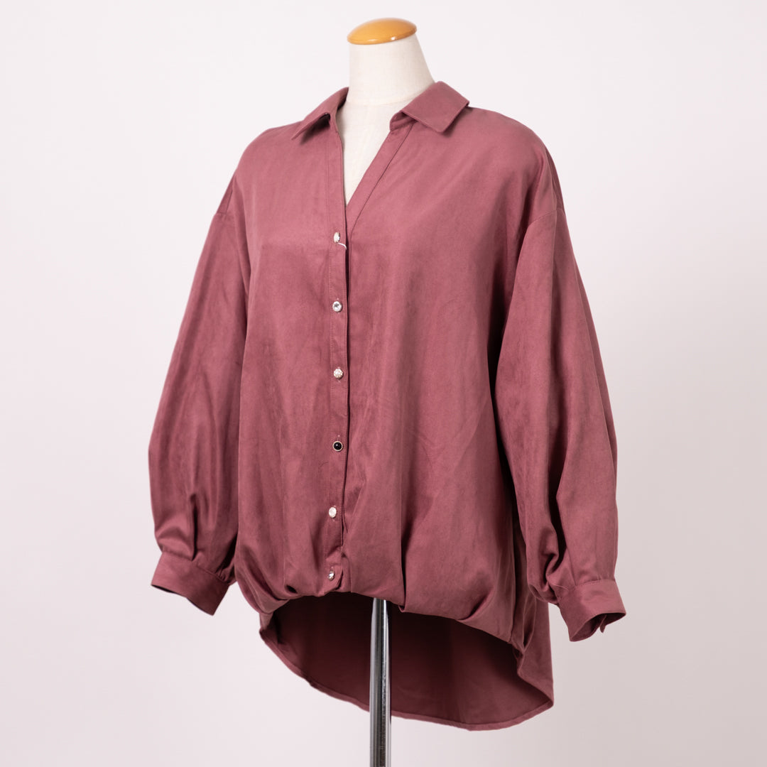 マイクロコールテン多ボタンタケノコシャツ