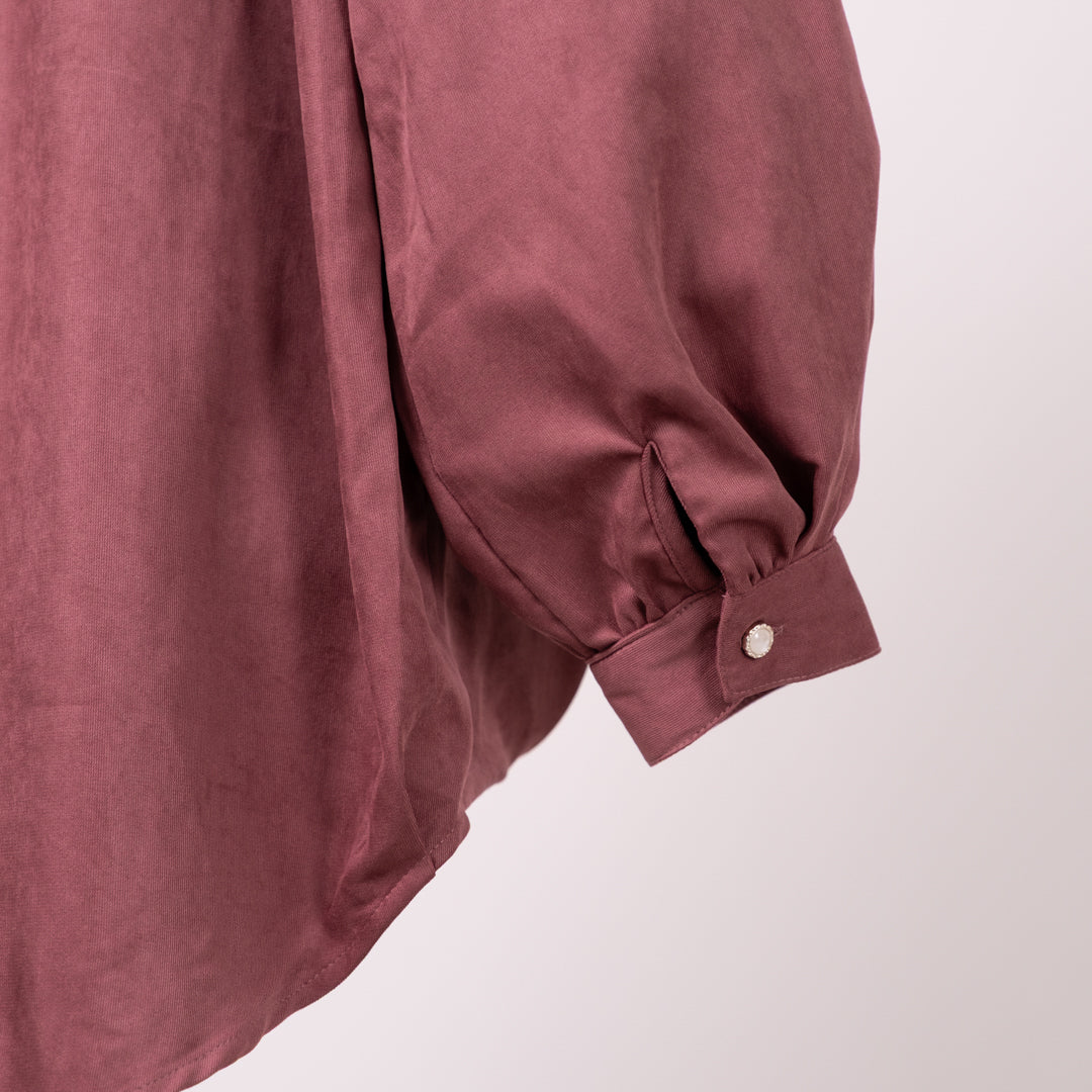 マイクロコールテン多ボタンタケノコシャツ