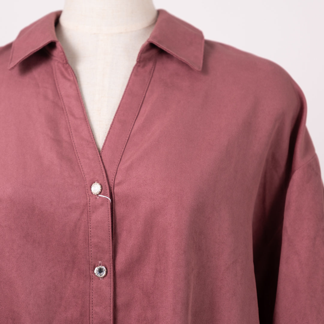 マイクロコールテン多ボタンタケノコシャツ