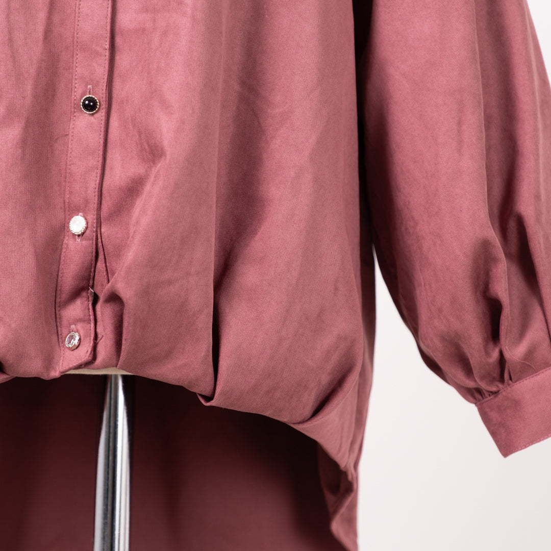 マイクロコールテン多ボタンタケノコシャツ